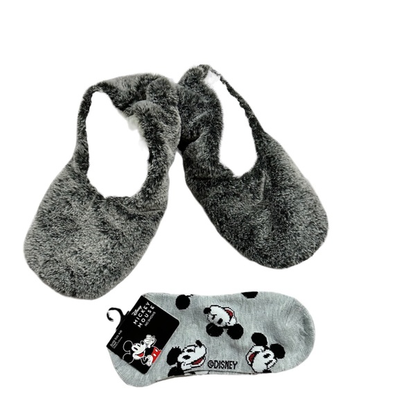 Bundle of Mickey Mouse socks and grey slipper socks new size 8-10 - Picture 1 of 8